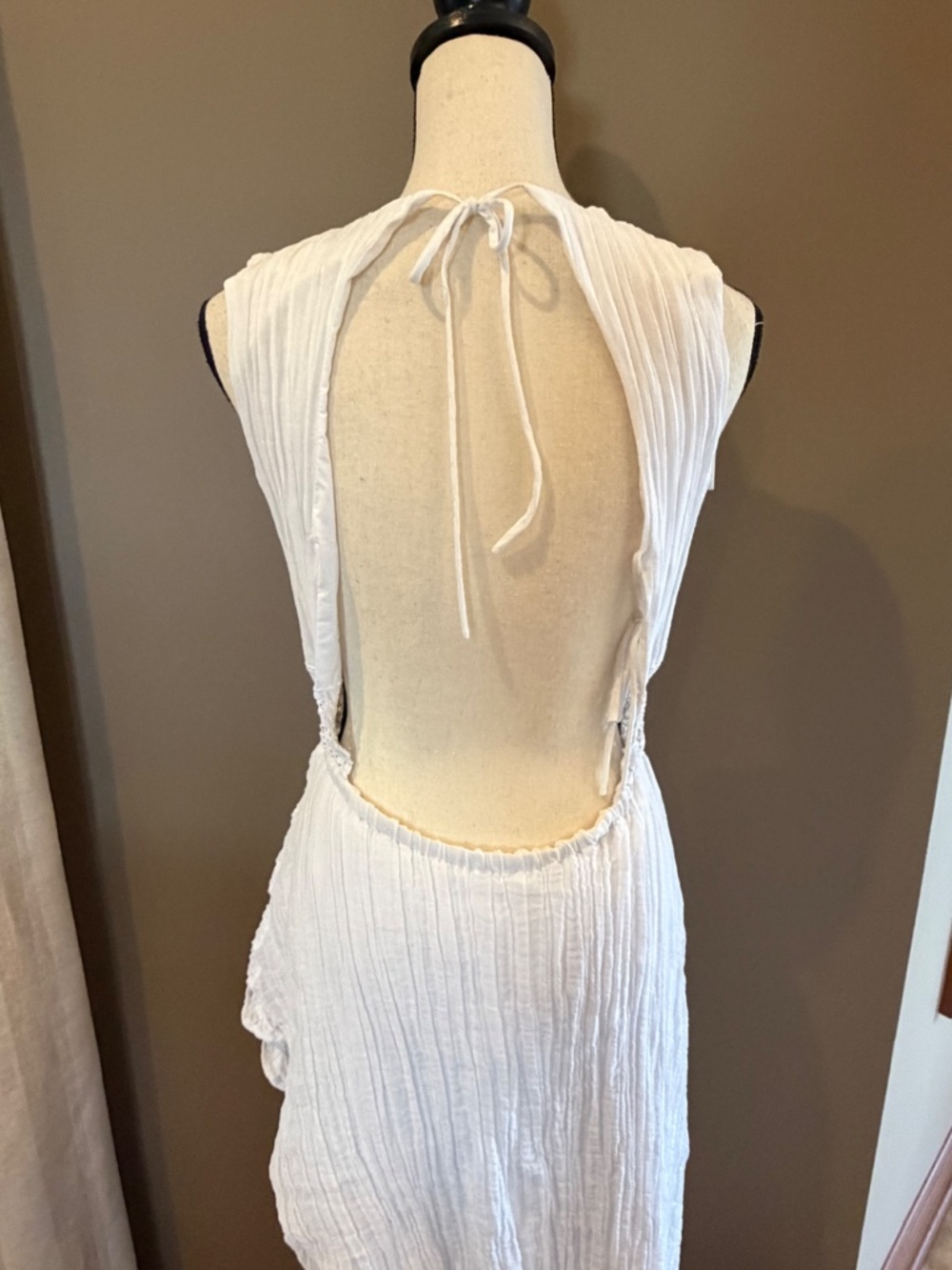 Guess Eco Danny White Gauze White A-Symmetrical Dress, party Size Medium - Picture 5 of 15